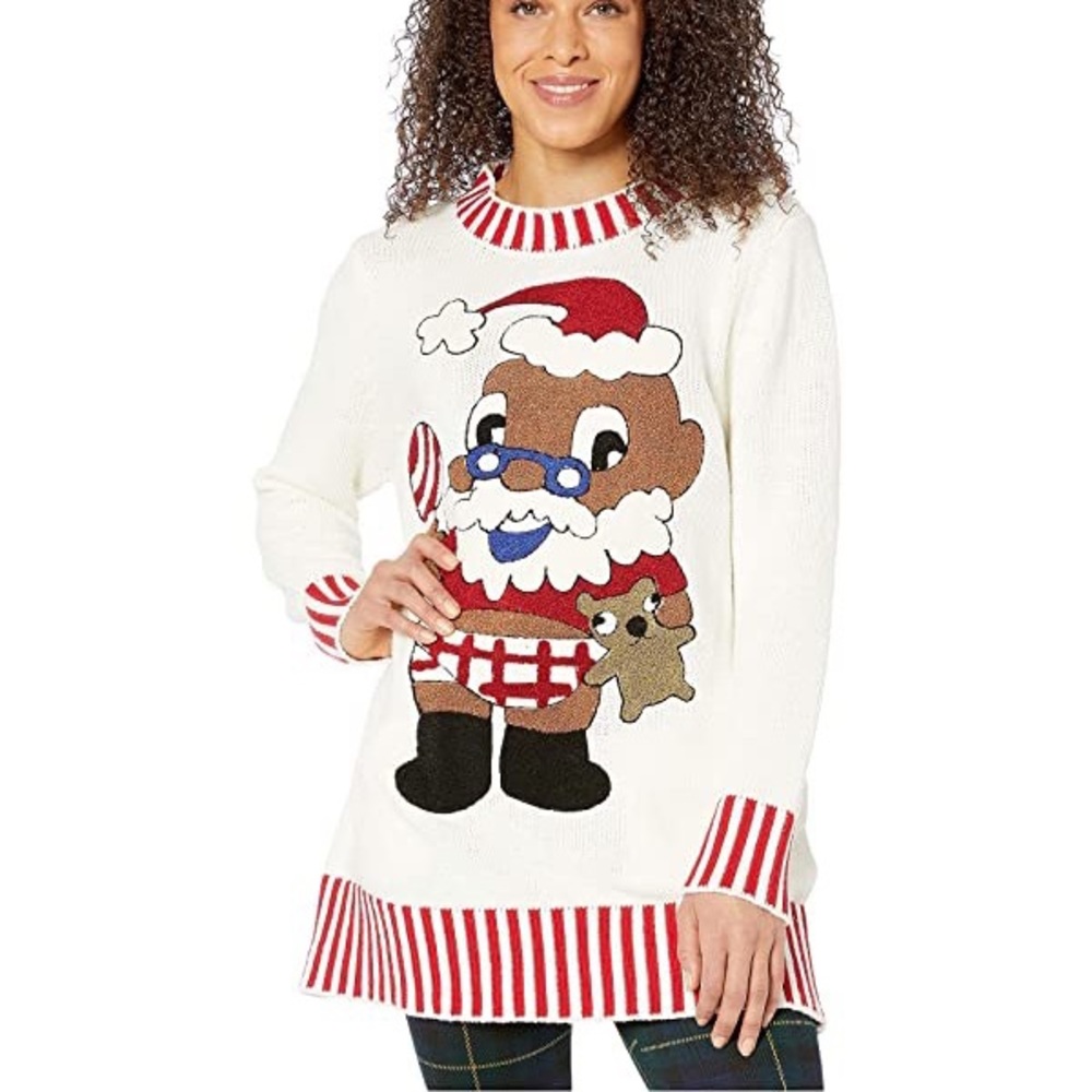 New Whoopi Goldberg Baby Santa Christmas Holiday ‘ugly sweater’ With POC…
